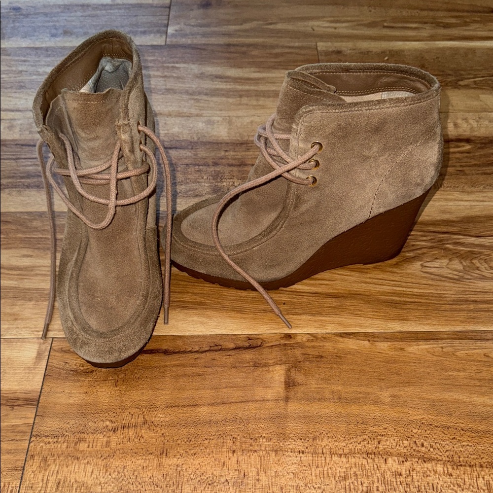 MICHAEL Michael Kors Brown Suede Wedge Boots